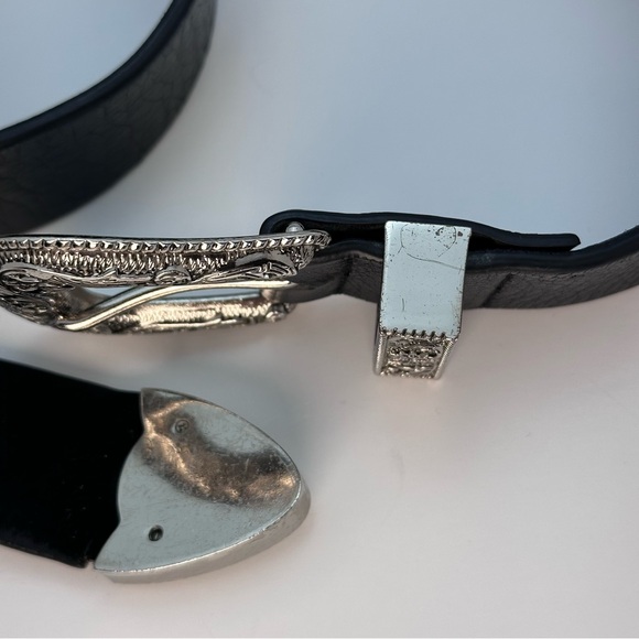 B-Low the Belt Frank Hip Belt in Black & Silver western cowgirl leather buckle - Picture 5 of 7